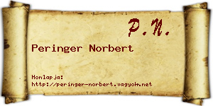 Peringer Norbert névjegykártya