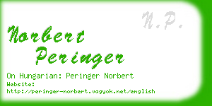 norbert peringer business card